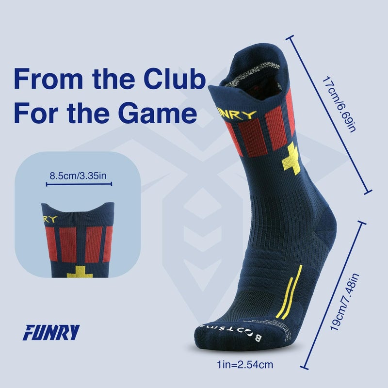 FUNRY Store Club Collection Soccer Grip Socks,Non-Slip Soccer Socks,Comfy Secure Fit For Football Running & Basketball(sizes:7-11) - Image 2